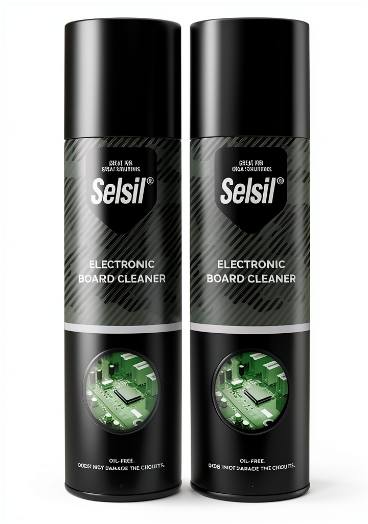Installing Selsil Electronic Board Cleaner Fast Dry on a wooden desk