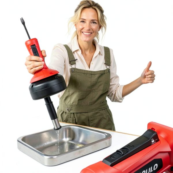 Drain Auger POPULO Auto Feed 17FT Snake for Sink, Shower, Bathtub-1