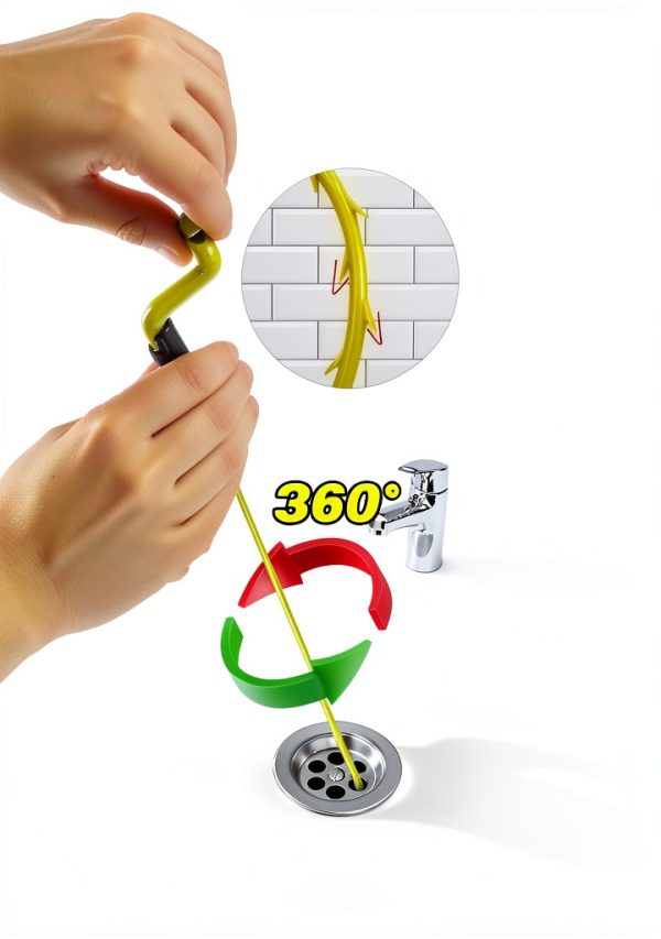 35inch Drain Clog Remover, Drain Cleaner Hair Clog Remover with Rotating Handle and 7 Refills, Drain Hair Remover Plumbing Snake, Easy and Quick Unclog Bathtub Drain, Sink, Shower (7 Pack)-2